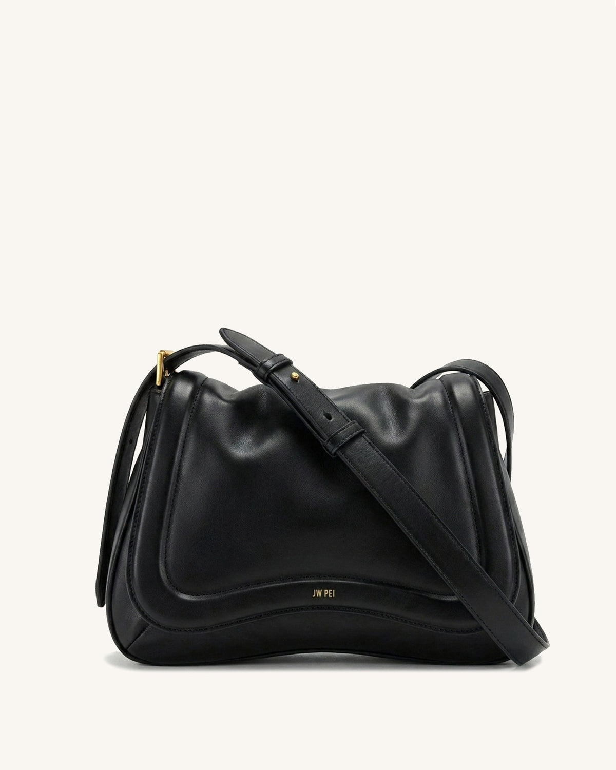 Joy Soft Flap Crossbody Bag - Black