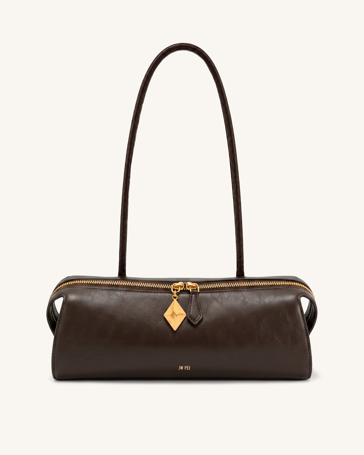 Thea Geo Charm Shoulder Bag - Dark Brown