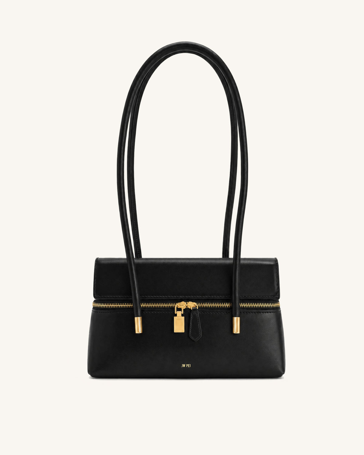 Thea Double-Strap Shoulder Bag - Black