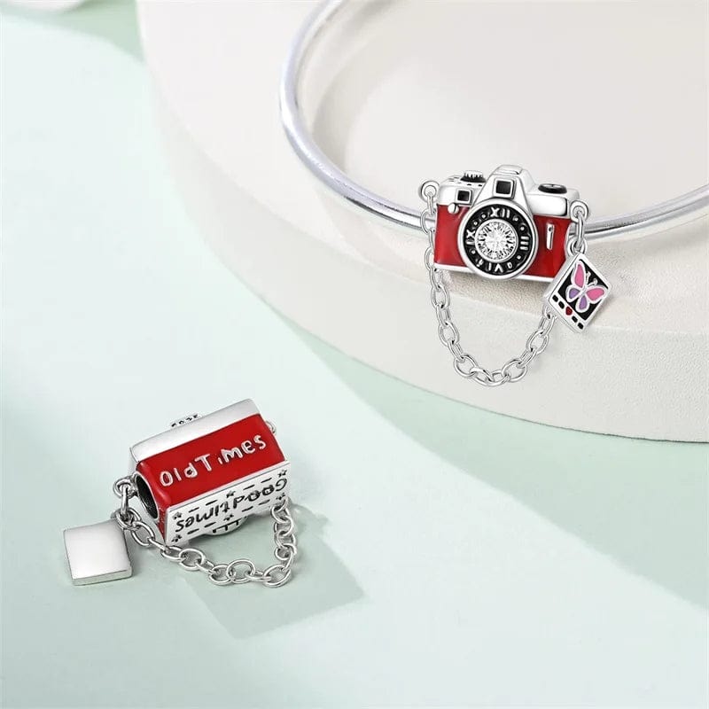 Vintage Camera with Butterfly Film Accent Charm