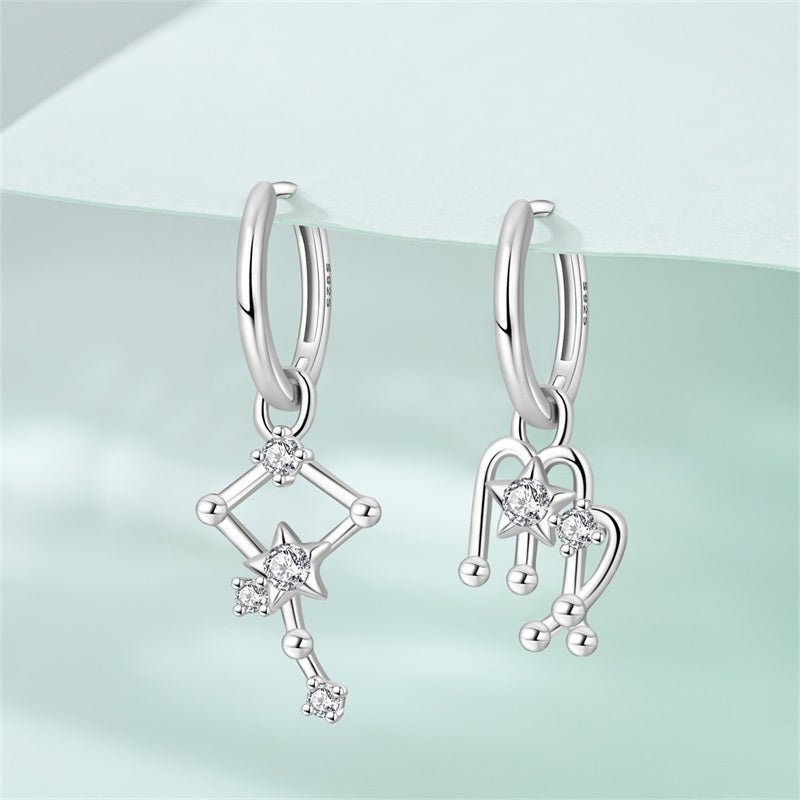 Virgo Constellation Zodiac Hoop Earrings