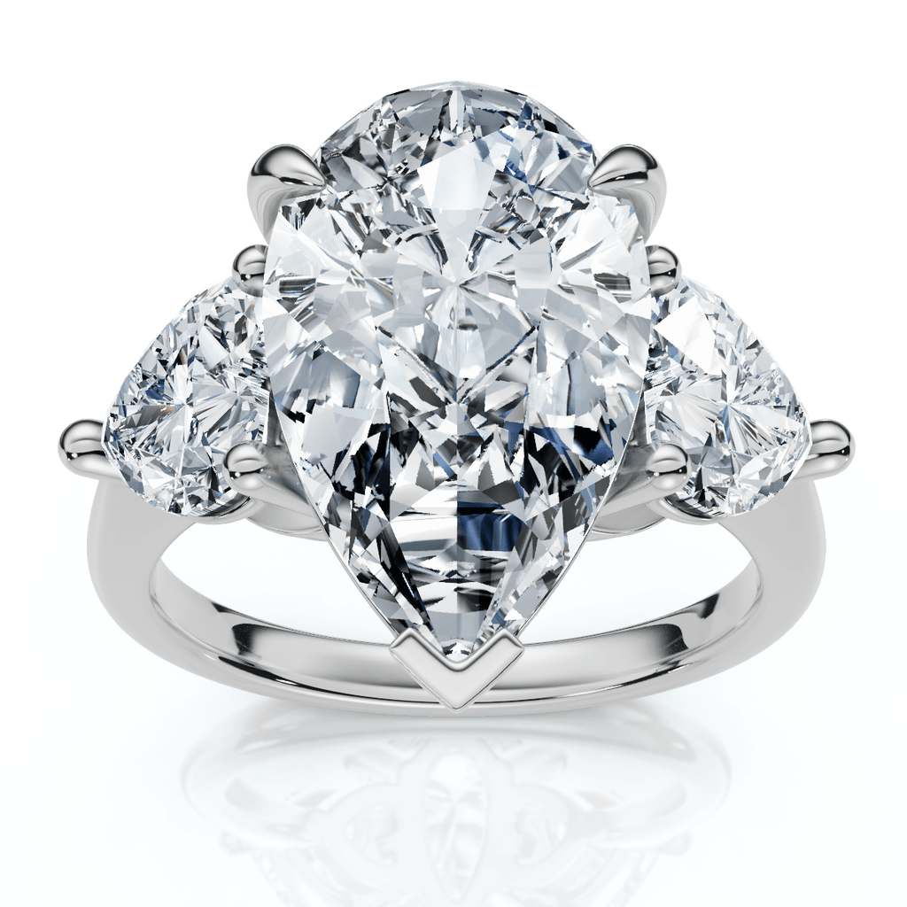 5 1/2Ct Pear & Heart Certified Diamond Engagement Ring Lab Grown