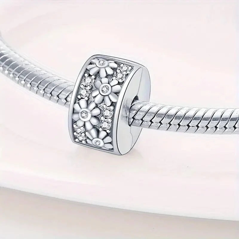 White Daisy Flower Spacer Charm